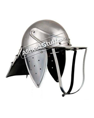 Medieval British Lobster Pot 18 Gauge Steel Helmet